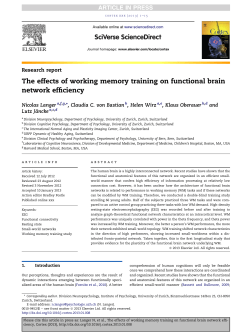 The effects of working memory training on functional brain network