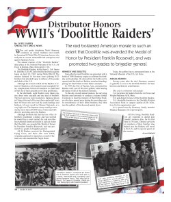 Distributor Honors WWII`s `Doolittle Raiders`
