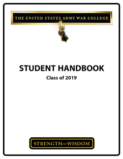 2019 DDE Student Handbook - School of Strategic Landpower