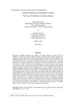 Parental Religiosity and Daughters` Fertility: The Case of Catholics