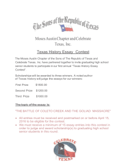 Moses Austin Chapter and Celebrate Texas, Inc.