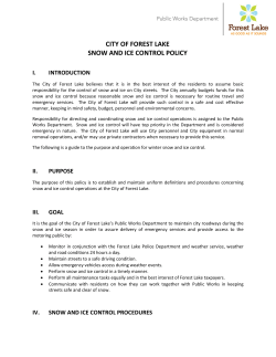 Snow Removal Policy - City of Forest Lake