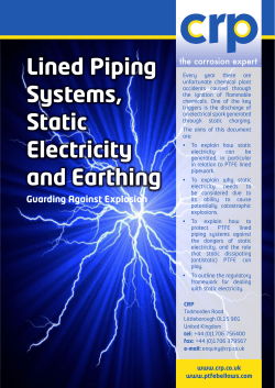 Lined Piping Systems, Static Electricity and Earthing