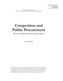 Competition and Public Procurement - CUTS Institute for Regulation