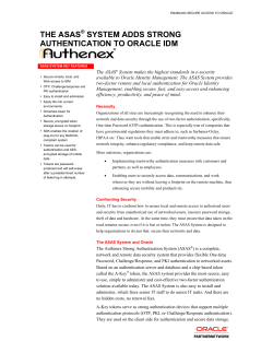 The ASAS System Adds Strong Authentication to Oracle IDM