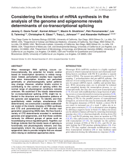 Considering the kinetics of mRNA synthesis in the analysis of the