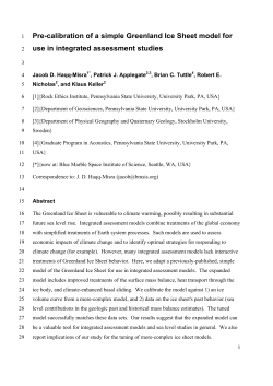 Pre-calibration of a simple Greenland Ice Sheet model for use