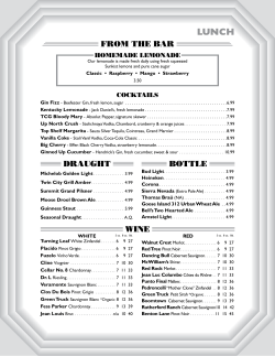 From the Bar BottLe DraUGht WINe