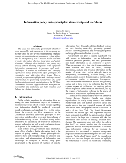 Information Policy Meta-Principles: Stewardship and Usefulness