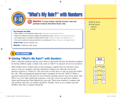 “What`s My Rule?” with Numbers