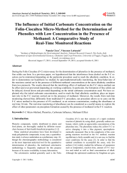 The Influence of Initial Carbonate Concentration on the Folin