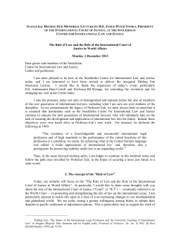 The Rule of Law and the Role of the International Court of
