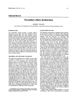 Secondary ciliary dysfunction