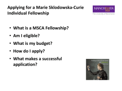 Applying for a Marie Sklodowska-Curie Individual Fellowship &bull; What