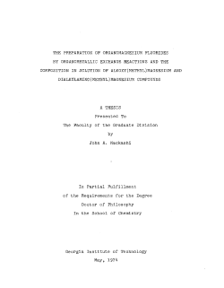 THE PREPARATION OF ORGANOMAGNESIUM FLUORIDES BY