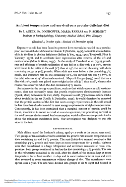 Ambient temperature and survival on a protein