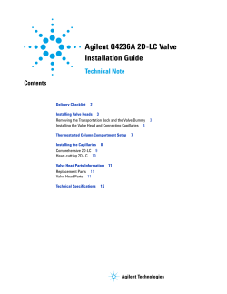 Agilent G4236A 2D-LC Valve Installation Guide
