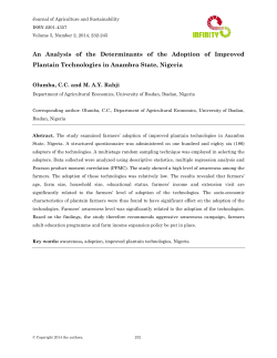 An Analysis of the Determinants of the Adoption of