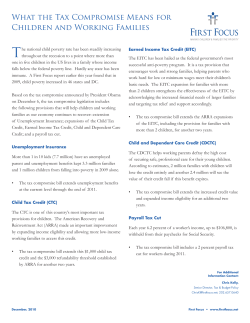 What the Tax Compromise Means for Children and Working Families