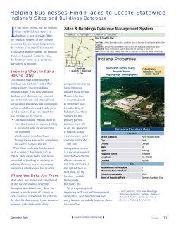 Helping Businesses Find Places to Locate Statewide: Indiana`s Sites