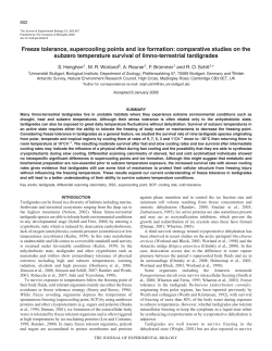 Freeze tolerance, supercooling points and ice formation