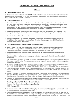 SCC Men`s Club Rules