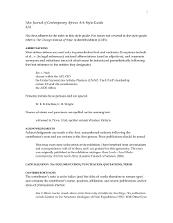 Editorial Style Guide - nka journal of contemporary african art