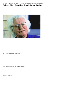 Robert Bly: Counting Small