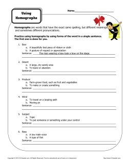 Using Homographs | Homograph Worksheets