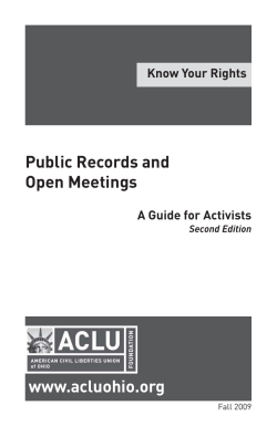Public Records and Open Meetings