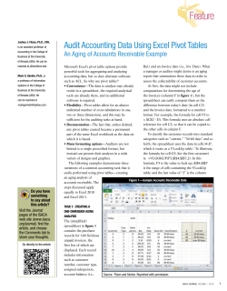 Audit Accounting Data Using Excel Pivot Tables An Aging