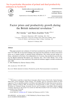 Factor prices and productivity growth during the