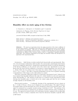 Humidity effect on static aging of dry friction - ENS-phys
