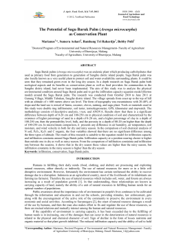 The Potential of Sagu Baruk Palm (Arenga microcarpha) as