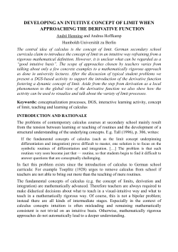 developing an intuitive concept of limit when