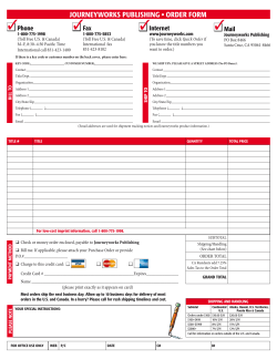 Order Form - Journeyworks