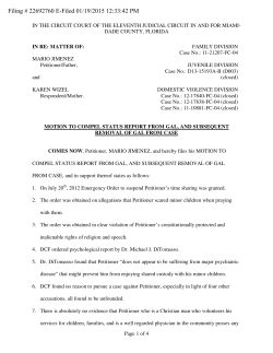 MOTION TO COMPEL STATUS REPORT FROM GAL, AND