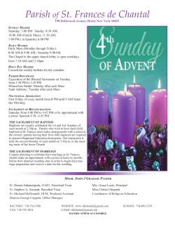 December 18, 2016 - St. Frances de Chantal