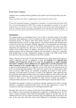 BAAF Form F Guidance Guidance notes, including ethnicity