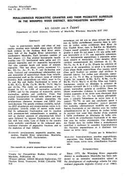 PERALUMINOUS PEGMATITIC GRANITES AND THEIR