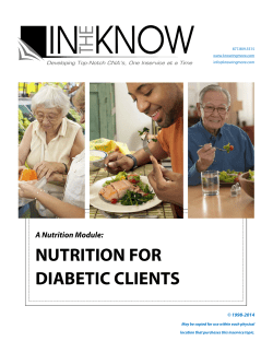 Nutrition for Diabetic Clients