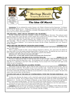 The Ides Of March - Heritage Baptist Church