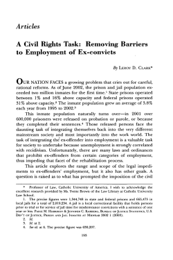 A Civil Rights Task: Removing Barriers to Employment of Ex