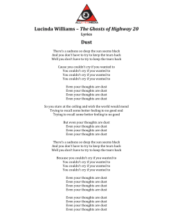 The Ghosts of Highway 20 &ndash; Lyrics