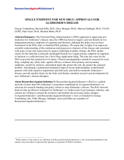 single endpoint for new drug approvals for alzheimer`s disease