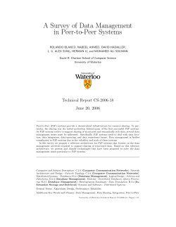 A Survey of Data Management in Peer-to