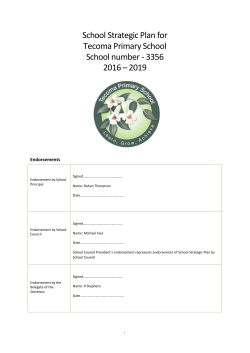 Strategic Plan - Tecoma Primary School