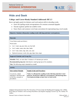 Hide and Seek - National Center on Intensive Intervention