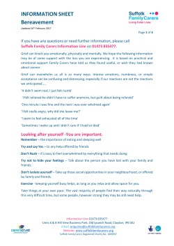 Bereavement - Suffolk Family Carers