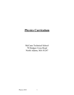 Physics Curriculum - McCann Technical School